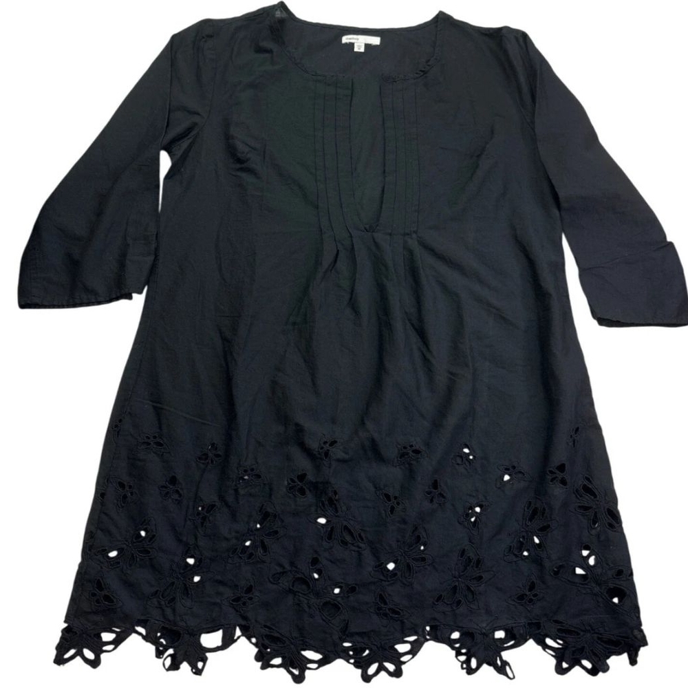 Whimsical Black Tunic Gothic Lace Hem Top, Dark Romantic Blouse BodyGap